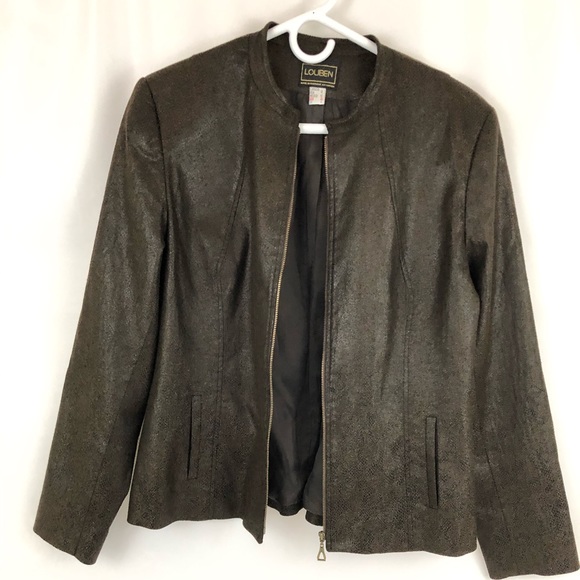 Women’s Louben Snake Skin Print Jacket Sz 12 - Picture 3 of 5